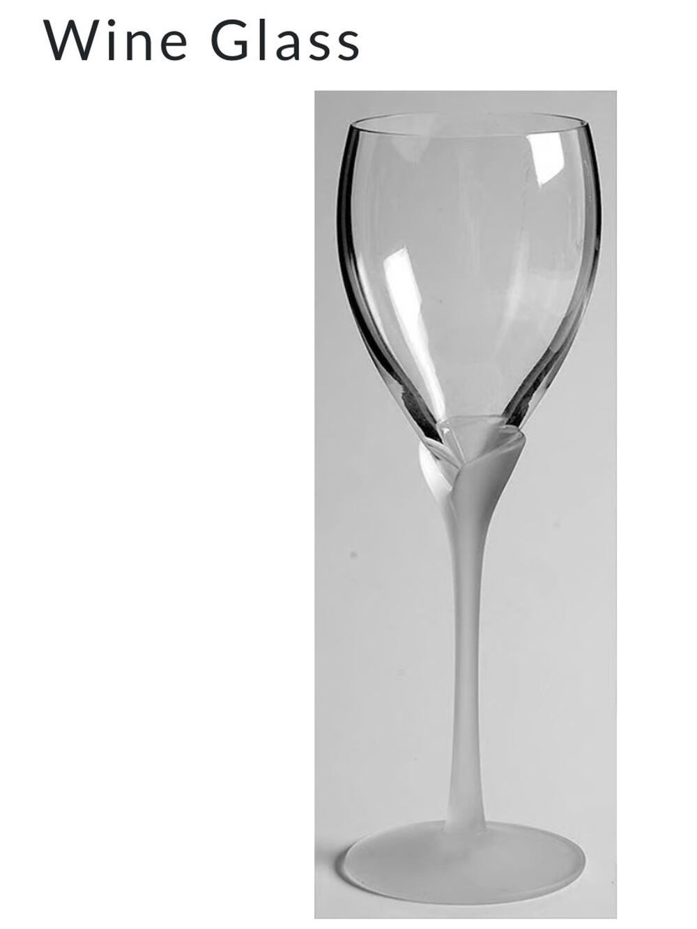 4 Vintage Colony Amaryllis Satin Frosted Petal Stem Fluted Wine Glasses 9" New